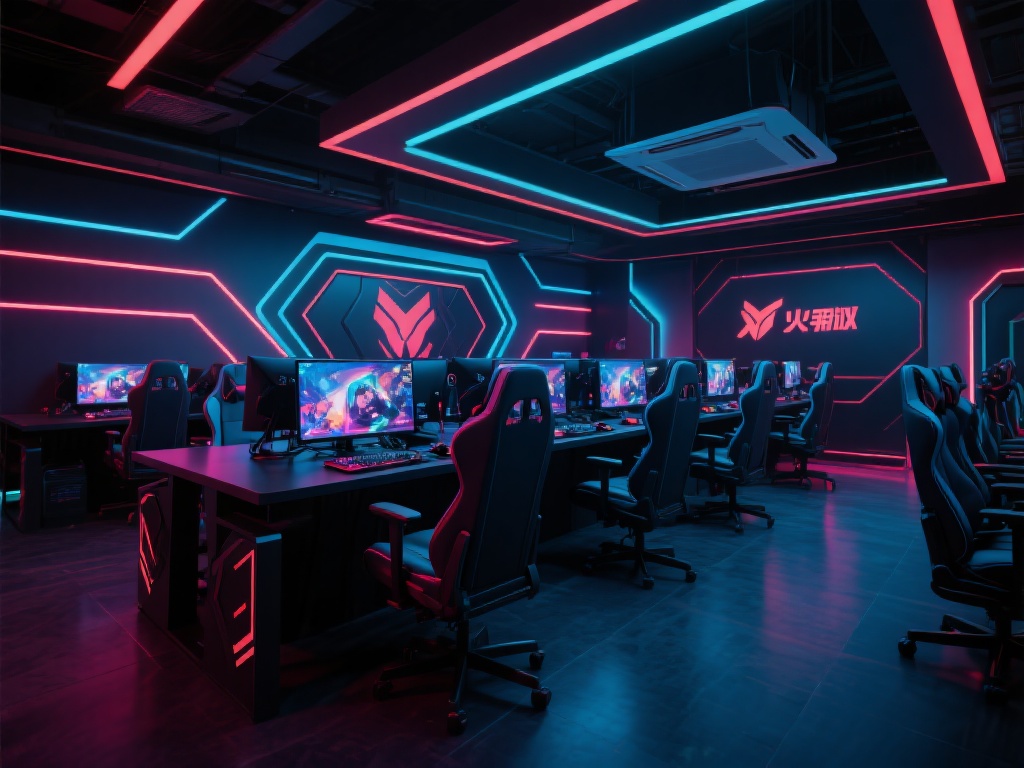进入电竞馆的瞬间，仿佛置身电影中的虚拟战场。专业的